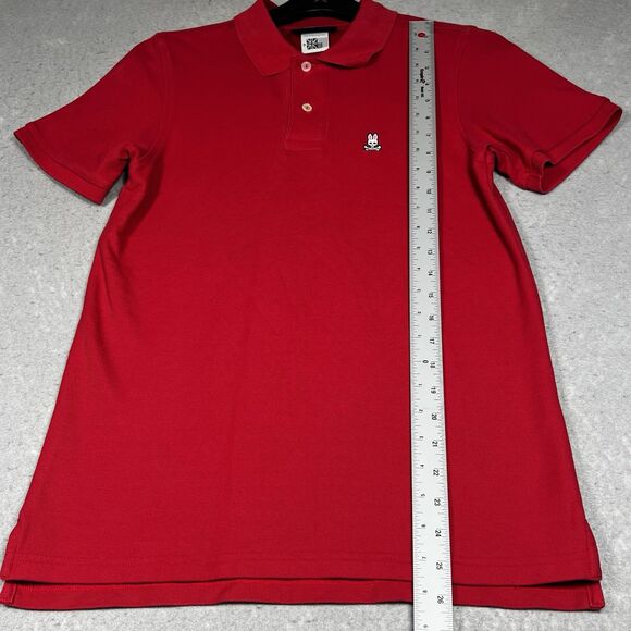 Psycho Bunny Polo Shirt Mens Size 3 Small Red Logo Embroidered Shorts Sleeve - Picture 7 of 11